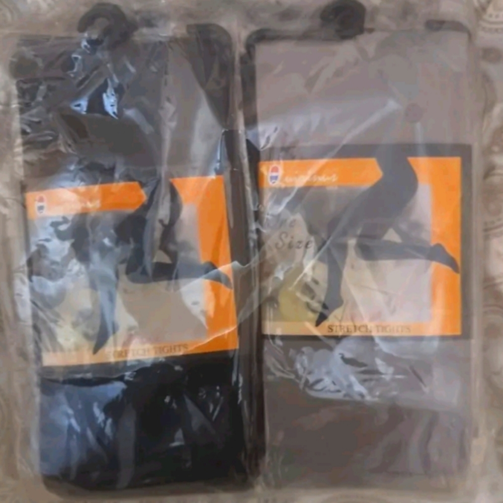 "NEW" 12 Pair Quirinus Stretch Tights One Size Black Navy Beige Cream And White